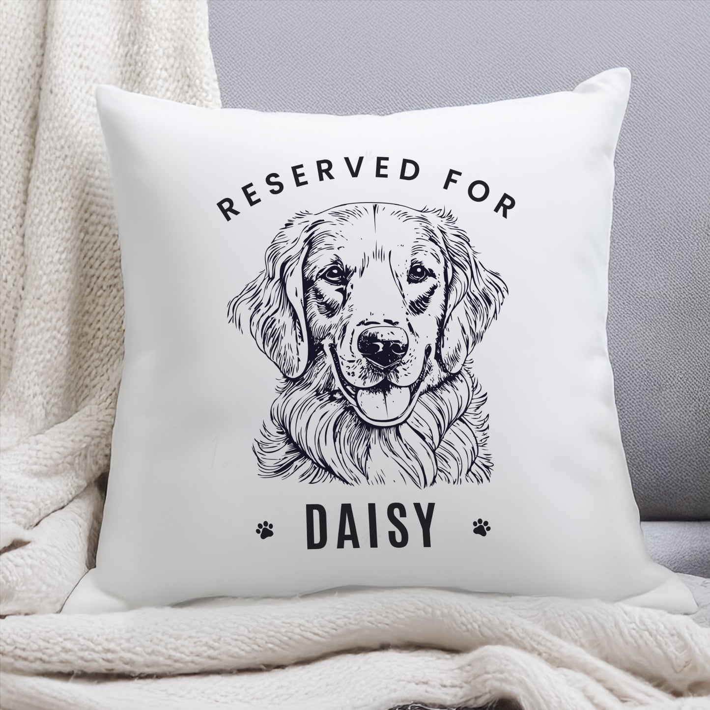 Personalised Reserved For Dog Breed Cushion Peach Bomb Fashion, Jewellery, Homeware & Gifts Textiles