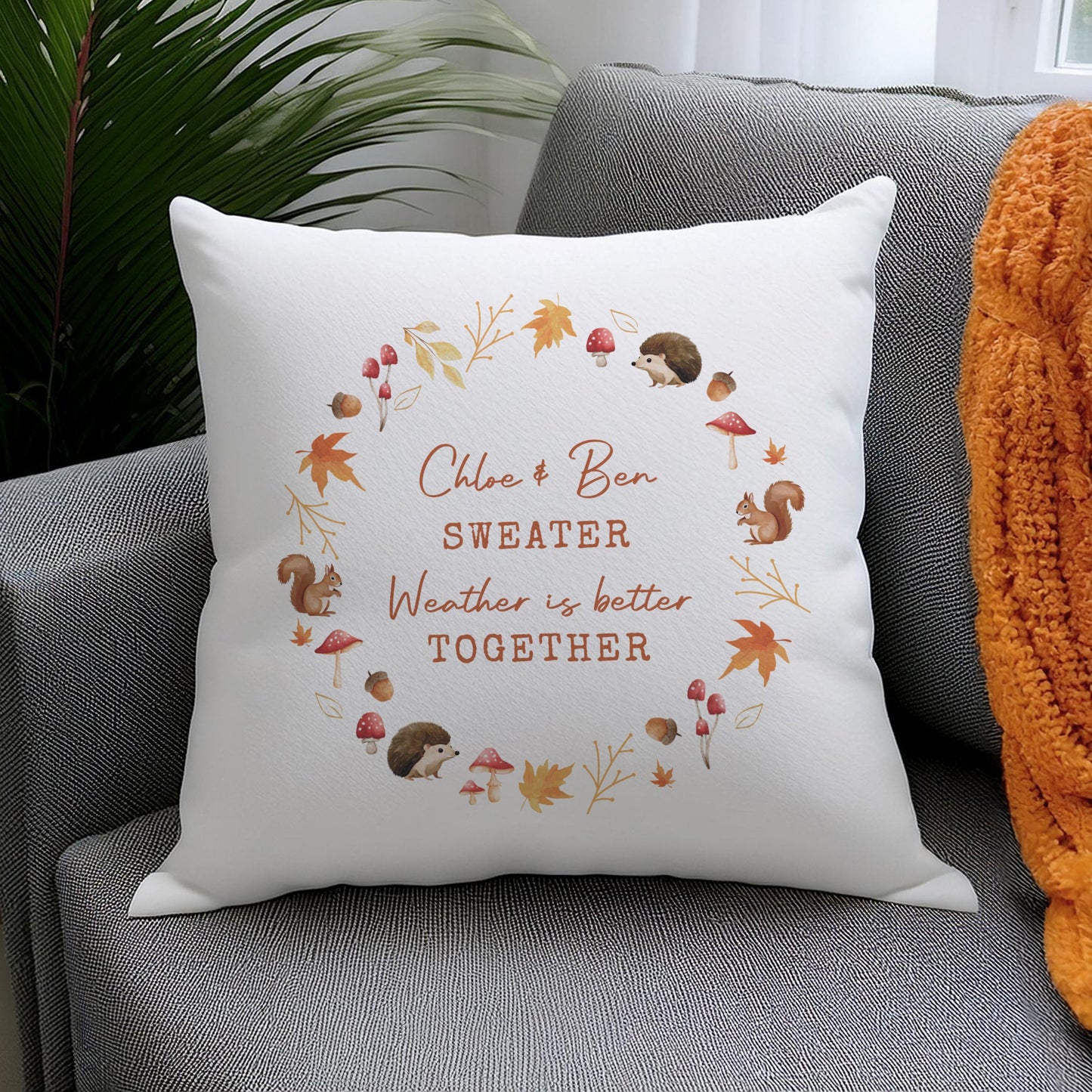 Personalised Autumn Cushion Peach Bomb Fashion, Jewellery, Homeware & Gifts Textiles