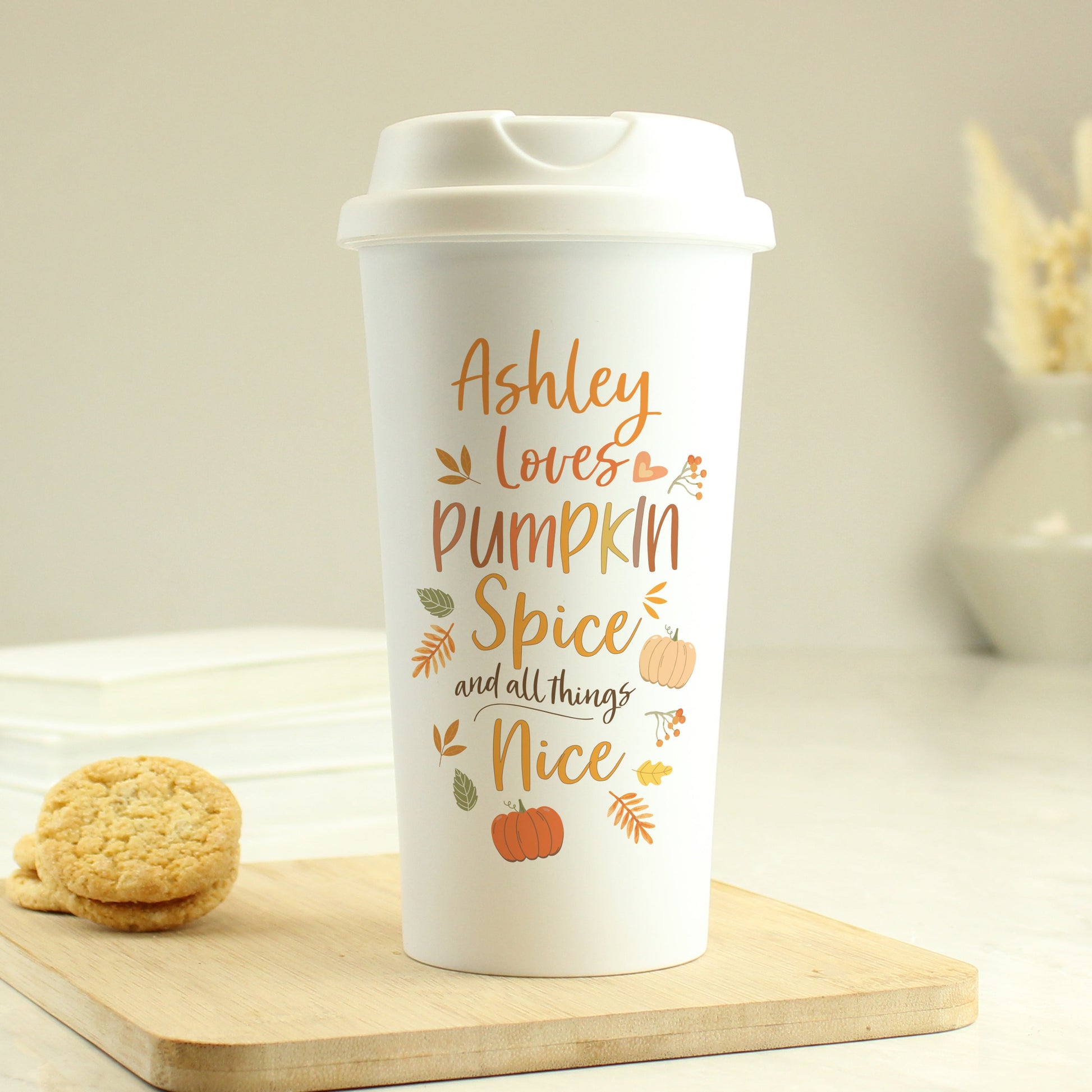 Personalised Pumpkin Spice Travel Mug Peach Bomb Fashion, Jewellery, Homeware & Gifts Travel Mugs