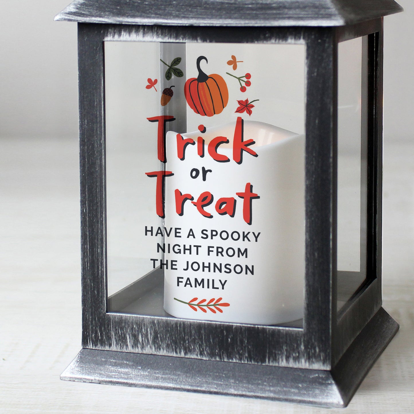 Personalised Trick or Treat Lantern Peach Bomb Fashion, Jewellery, Homeware & Gifts LED Lights, Candles & Decorations