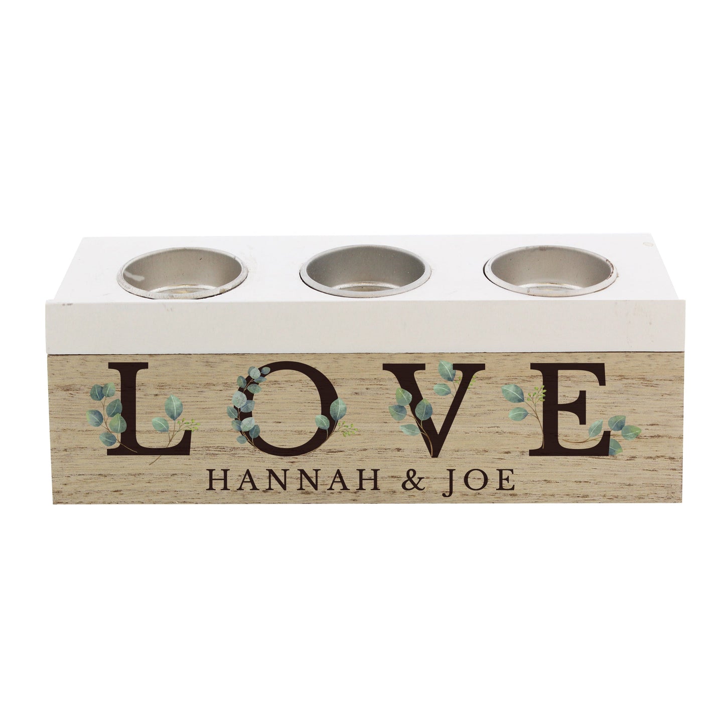 Personalised Botanical Triple Tea Light Box Peach Bomb Fashion, Jewellery, Homeware & Gifts Candles & Reed Diffusers
