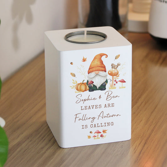 Personalised Autumn Gonk Tealight Holder Peach Bomb Fashion, Jewellery, Homeware & Gifts Candles & Reed Diffusers