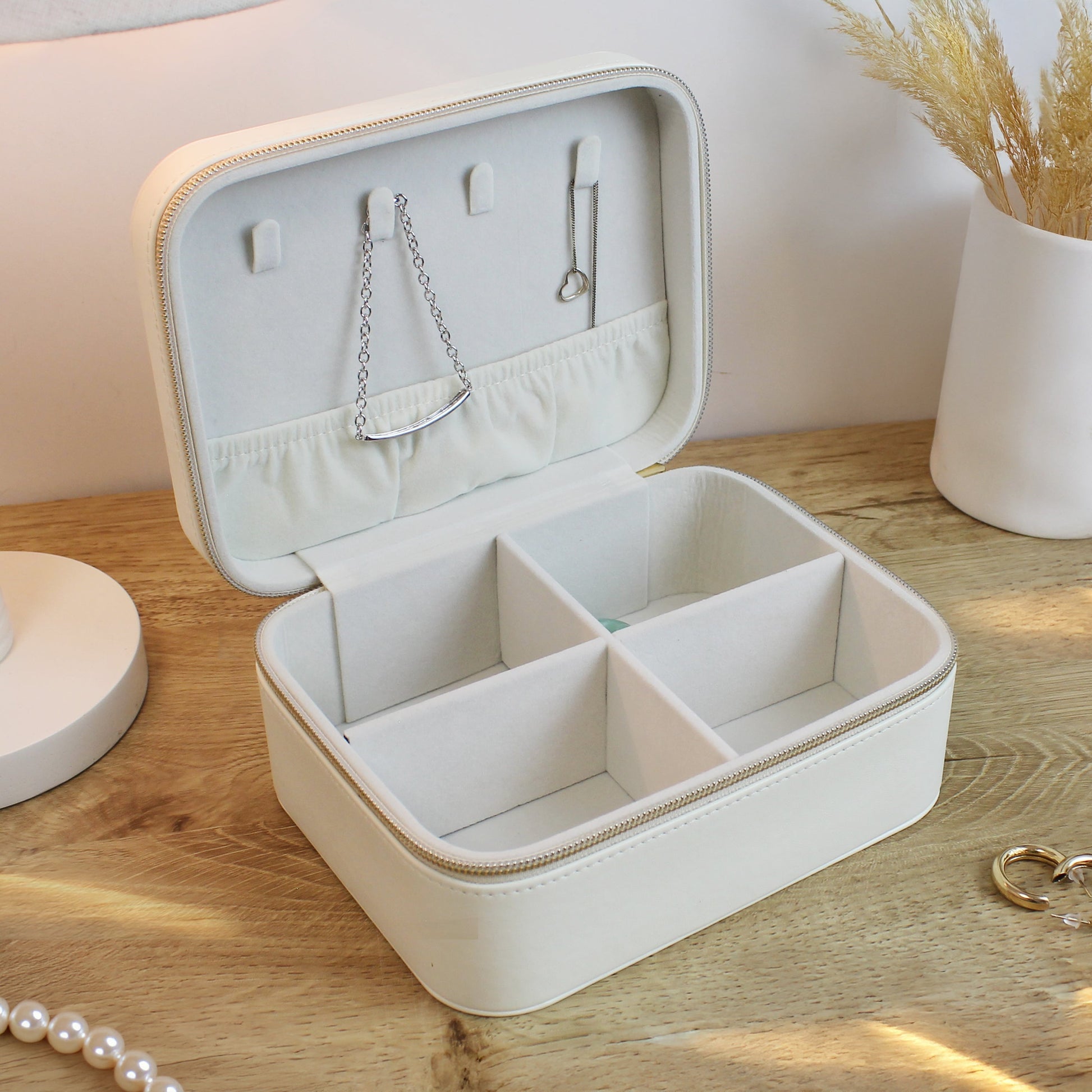 Personalised Bow Travel Jewellery Box Peach Bomb Fashion, Jewellery, Homeware & Gifts Trinket, Jewellery & Keepsake Boxes