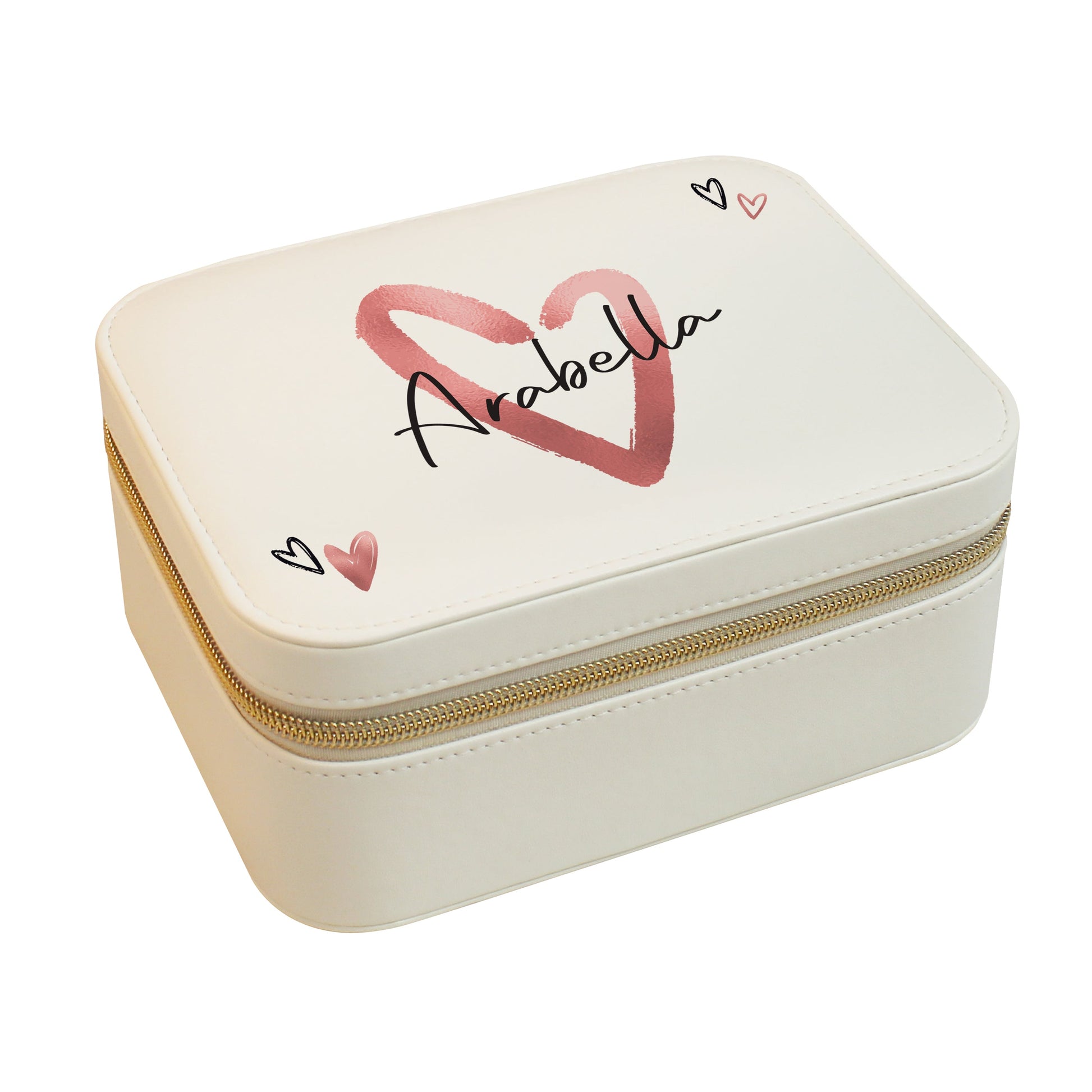 Personalised Heart Travel Jewellery Box Peach Bomb Fashion, Jewellery, Homeware & Gifts Trinket, Jewellery & Keepsake Boxes