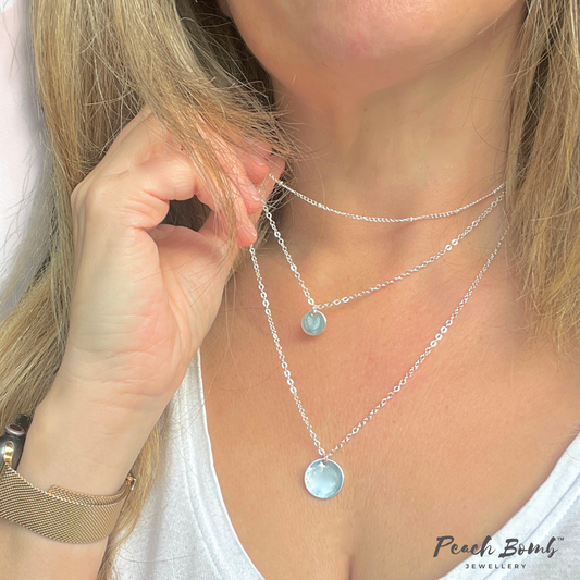 silver necklace for women layered in gift box gift for birthday anniversary friend