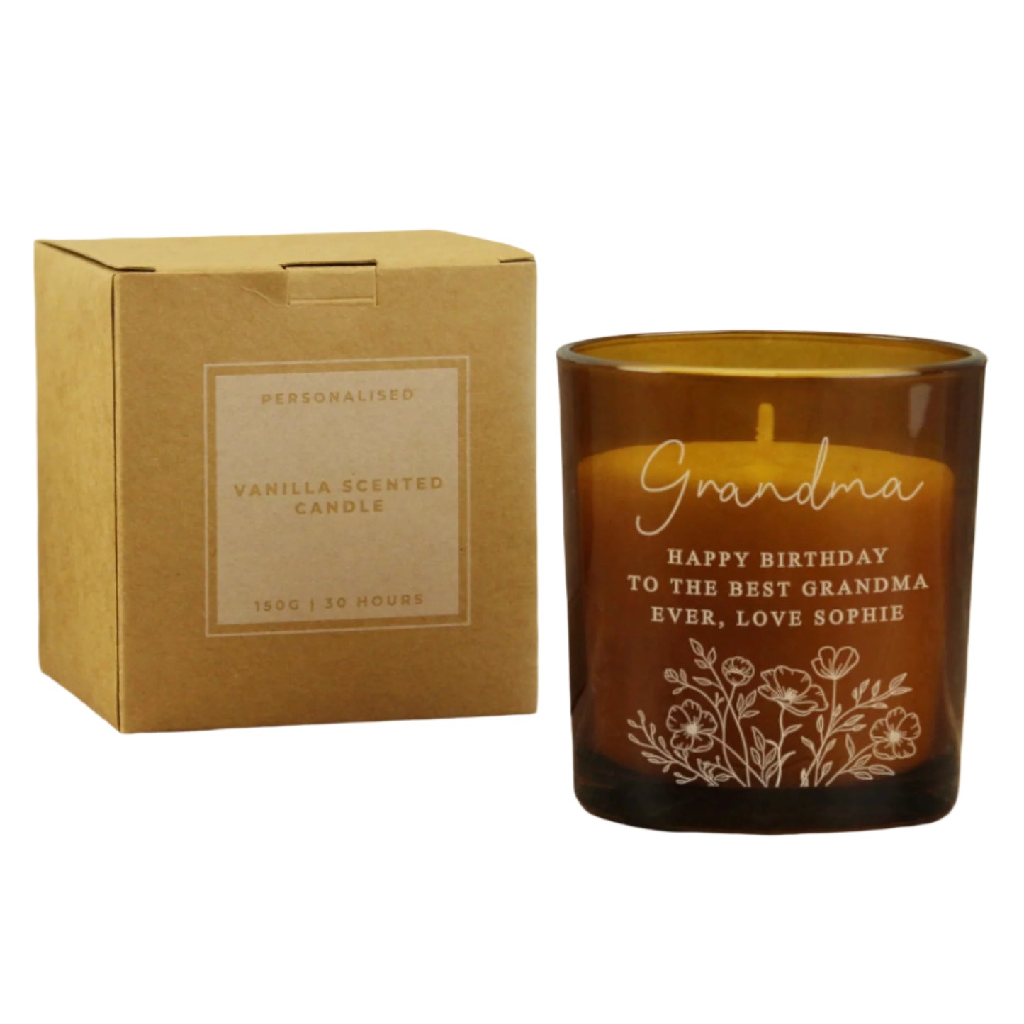 personalised gift for women scented candle vanilla granny grandma