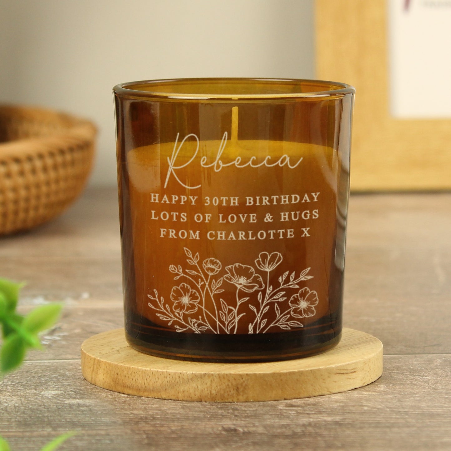 personalised gift for women scented candle vanilla