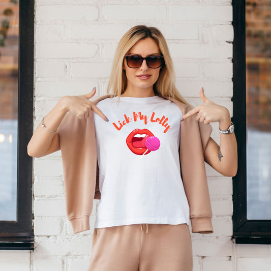 womans graphic t shirt tee fun funny top clothing lips lolly gift for girlfriend friend boyfriend wife girl boy