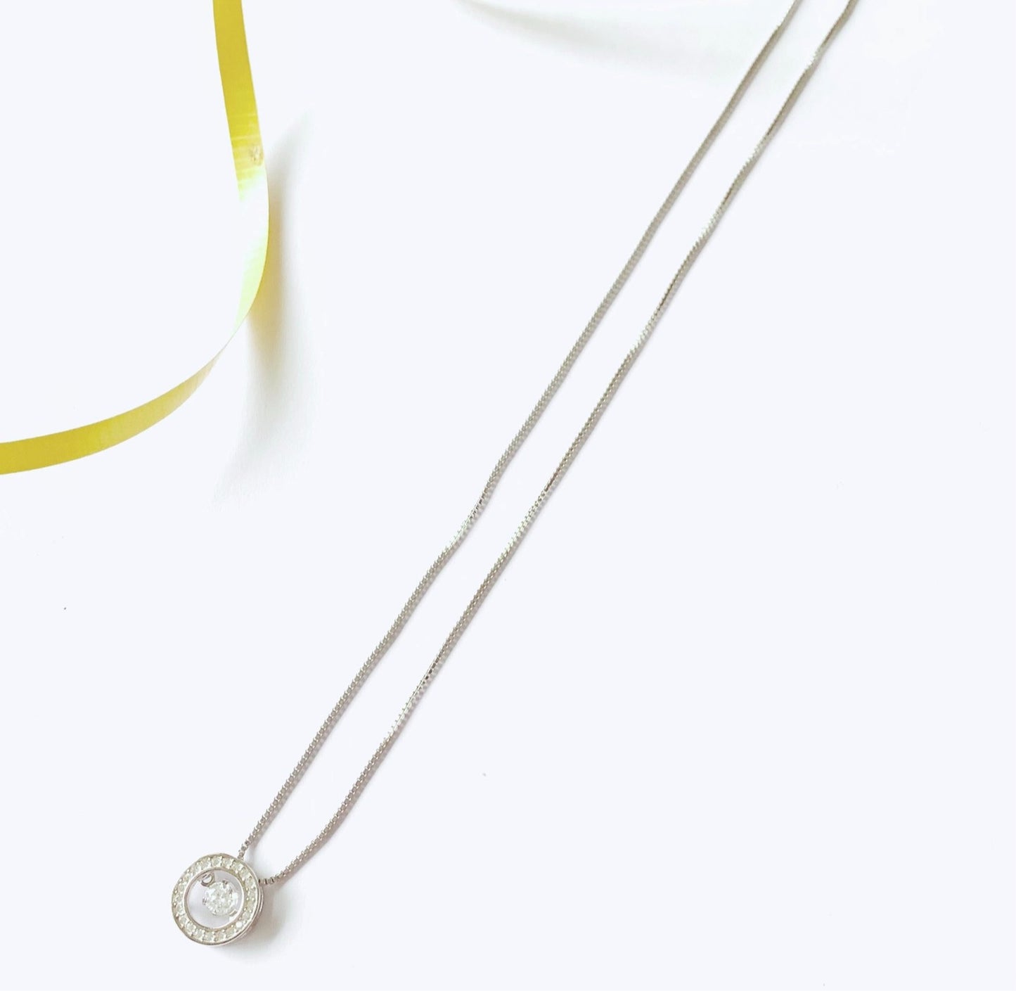 Sparkling Sterling Silver Cubic Zirconia Spinner Necklace Peach Bomb Fashion, Jewellery, Homeware & Gifts Jewellery