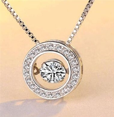 Sparkling Sterling Silver Cubic Zirconia Spinner Necklace Peach Bomb Fashion, Jewellery, Homeware & Gifts Jewellery