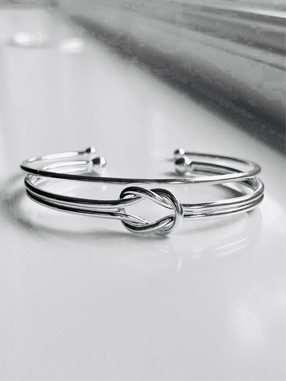 Love Knot Duo Bangle set with Torque and Knot Bangles