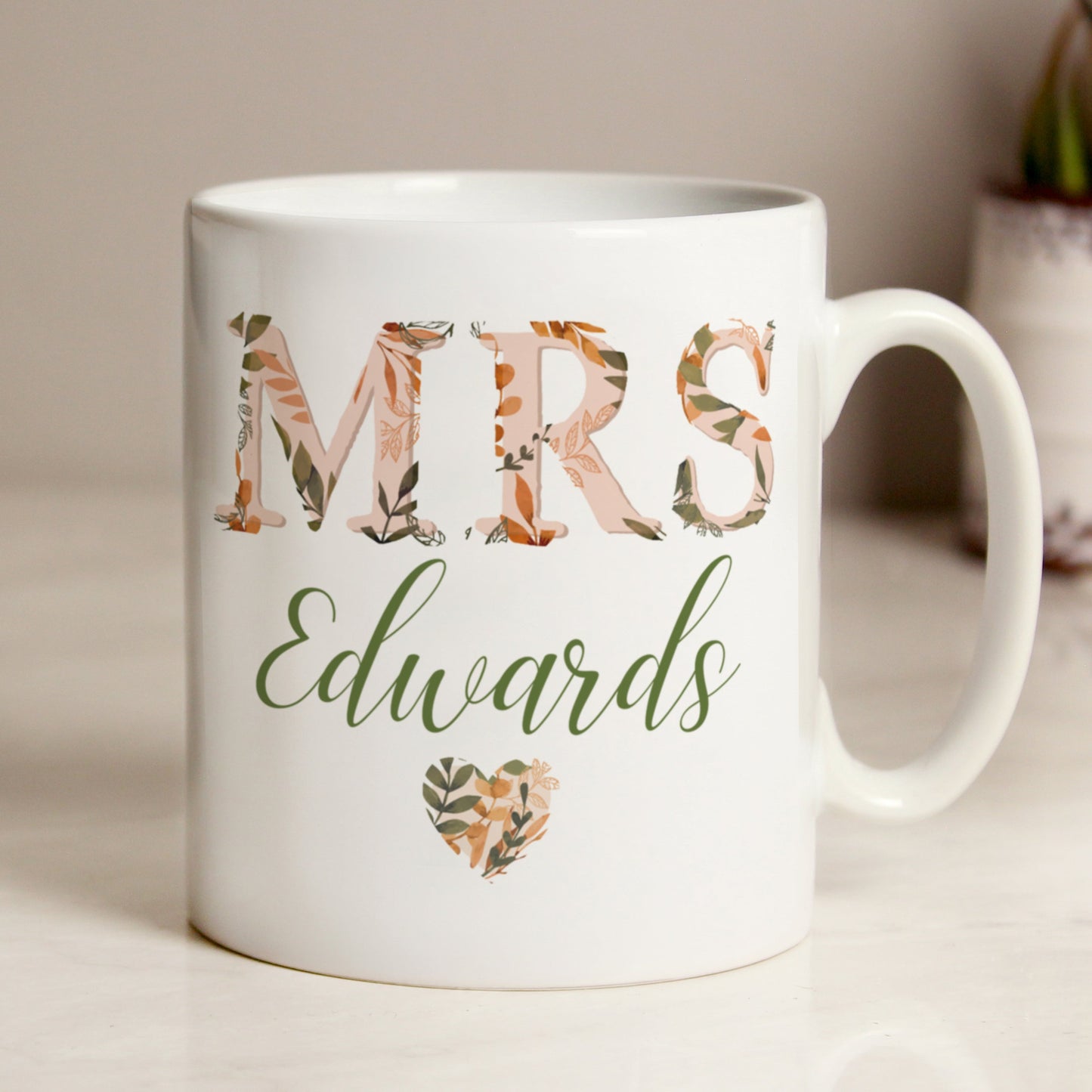 Personalised Mrs Autumnal Mug Peach Bomb Fashion, Jewellery, Homeware & Gifts Mugs
