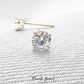 Silver Earrings for Women and Men. Sparkling Diamond Stud Style in Gift Box
