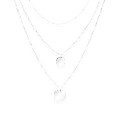 womens silver necklace with charms layered stacked in gift box for christmas birthday wife mum daughter sister
