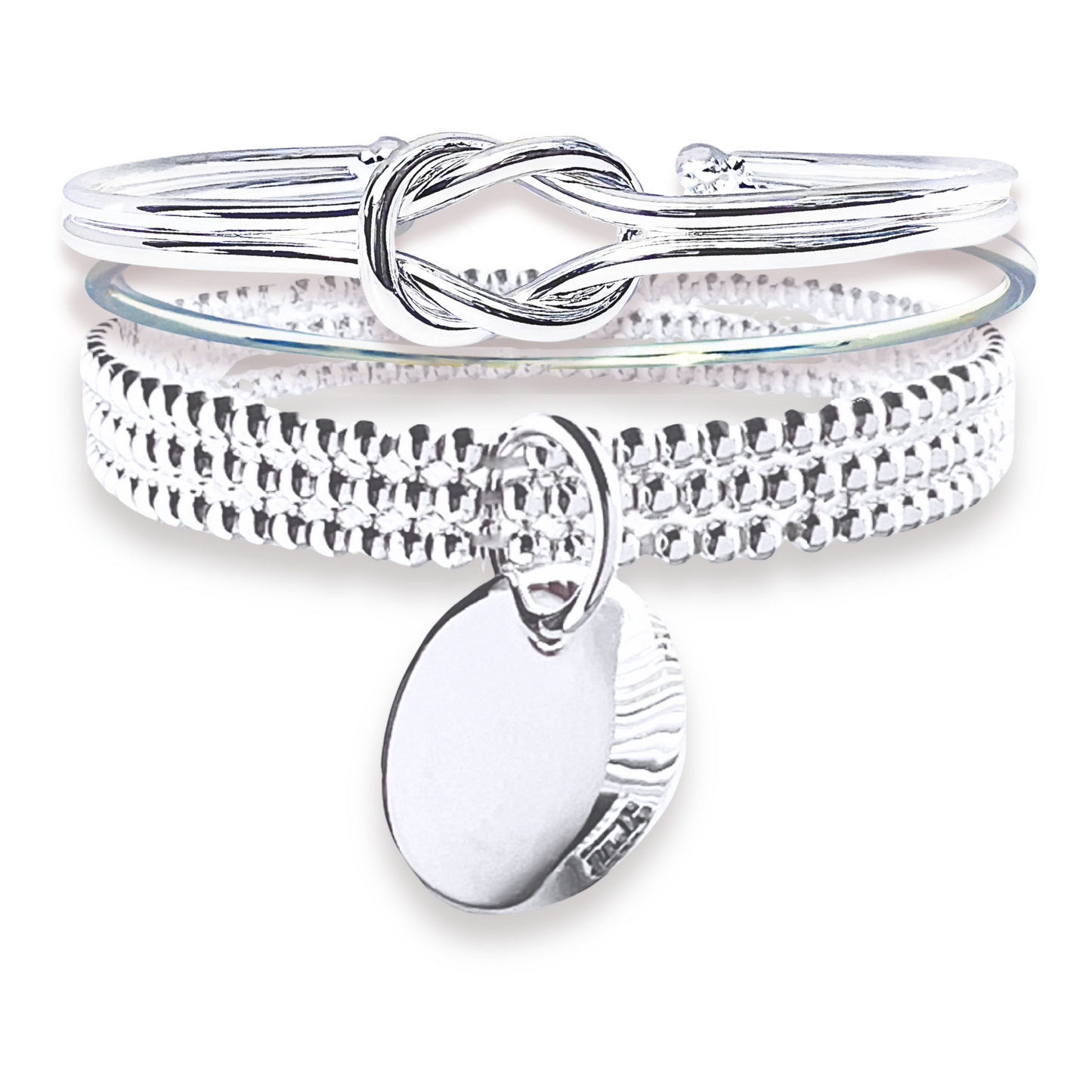 Stacked Bangle Set with Stretch Beaded Bracelet