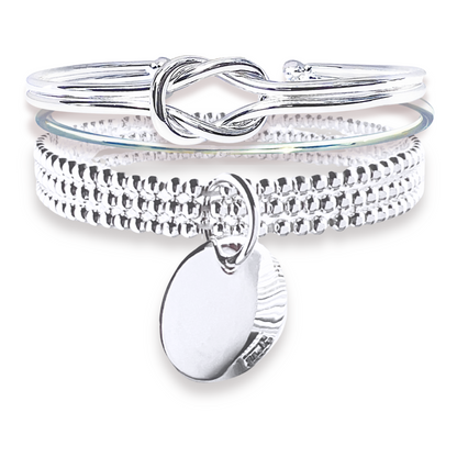 Stacked Bangle Set with Stretch Beaded Bracelet