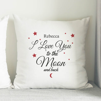 Personalised To The Moon & Back White Cushion Included
