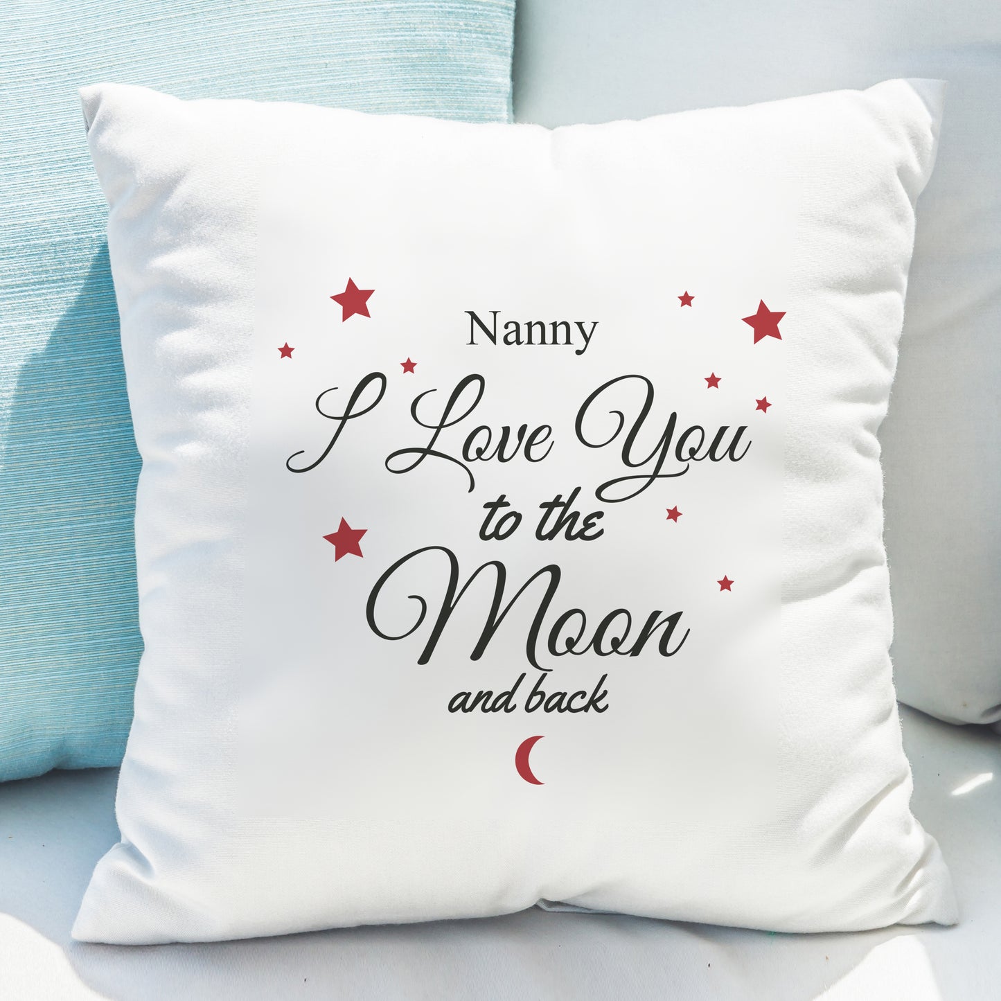 Personalised To The Moon & Back White Cushion Included