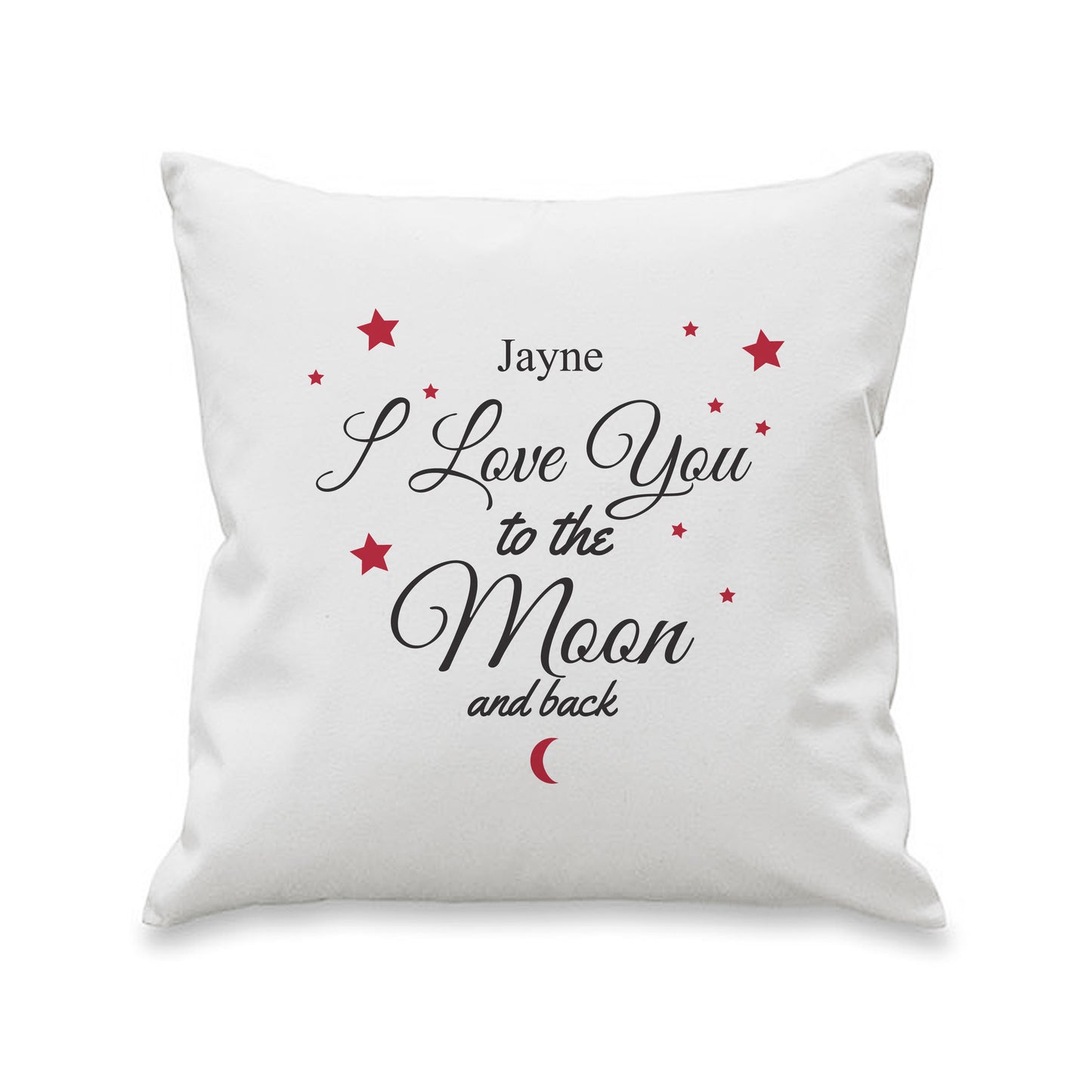 Personalised To The Moon & Back White Cushion Included