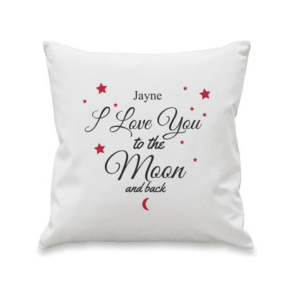 Personalised To The Moon & Back White Cushion Included