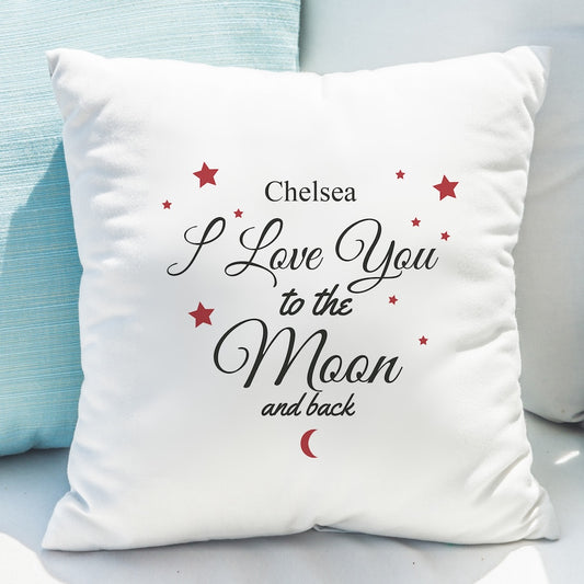 personalised love you to the moon and back valentines cushion gift for her him 