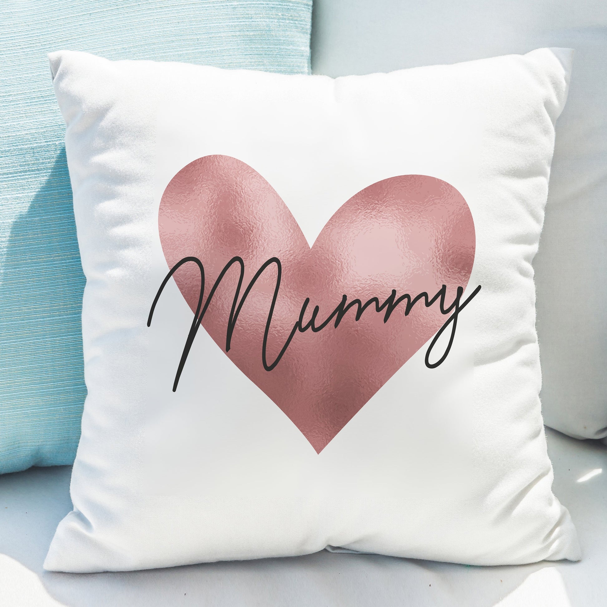 Personalised Name Only Rose Gold Heart Cushion Peach Bomb Fashion, Jewellery, Homeware & Gifts Textiles
