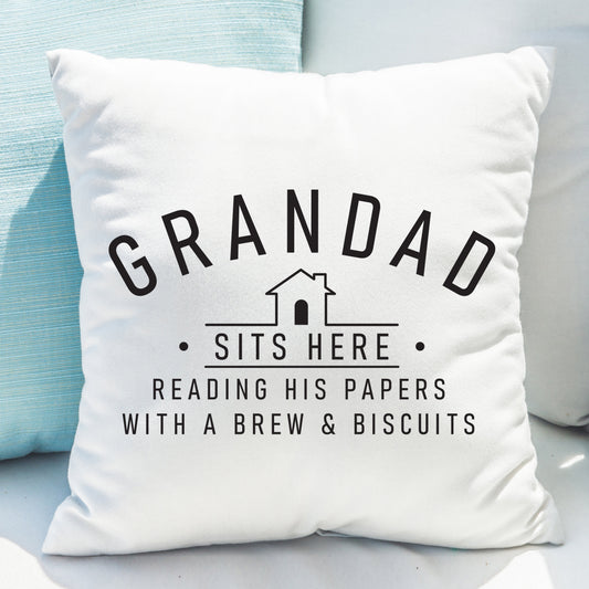 Personalised ...Sits Here Cushion Peach Bomb Fashion, Jewellery, Homeware & Gifts Textiles