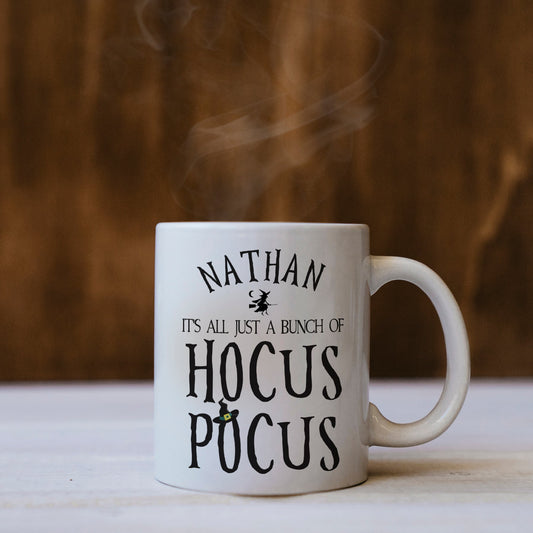 Personalised Halloween Hocus Pocus Mug Peach Bomb Fashion, Jewellery, Homeware & Gifts Mugs