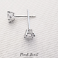Silver Earrings for Women and Men. Sparkling Diamond Stud Style in Gift Box