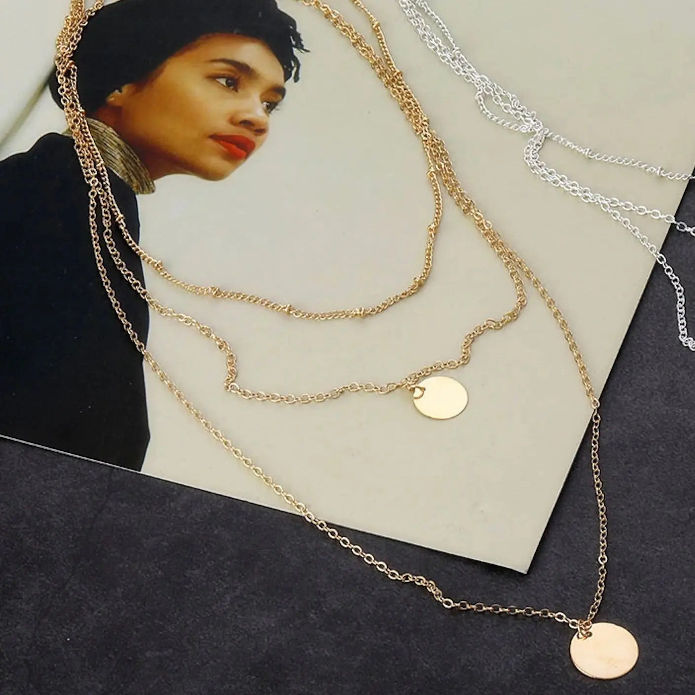 Three layer necklace deals