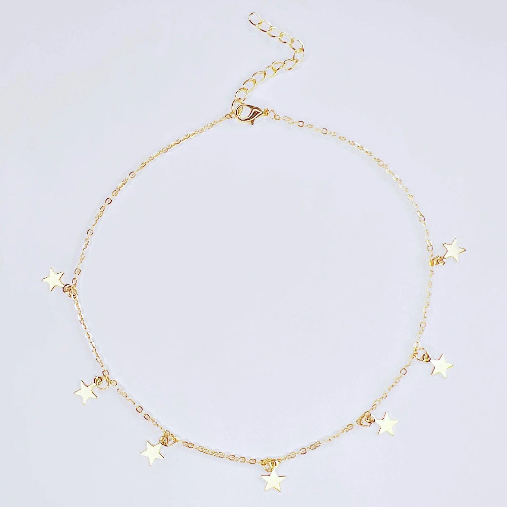 Gold Star Choker Necklace Gift for Her Peach Bomb Fashion, Jewellery, Homeware & Gifts Necklaces