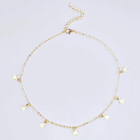 Gold Star Choker Necklace Gift for Her Peach Bomb Fashion, Jewellery, Homeware & Gifts Necklaces
