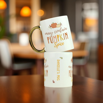Personalised Pumpkin Spice Gold Handle Mug