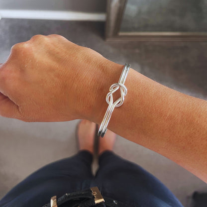 love knot bangle for women chistmas gift for wife mother mum daughter silver jewellery gift for her in gift box