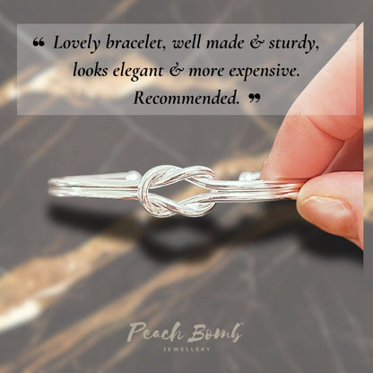 love knot bangle for women chistmas gift for wife mother mum daughter silver jewellery gift for her in gift box