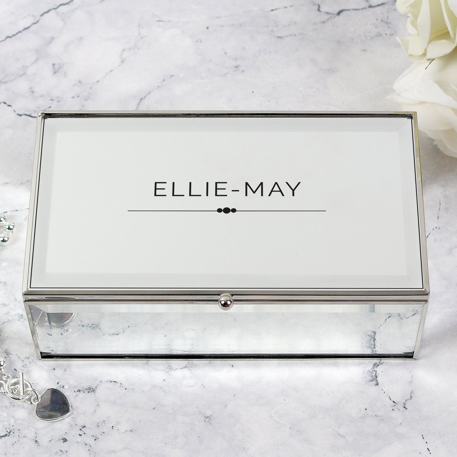 Personalised Classic Mirrored Jewellery Box Peach Bomb Fashion, Jewellery, Homeware & Gifts Trinket, Jewellery & Keepsake Boxes