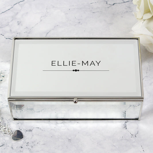 Personalised Classic Mirrored Jewellery Box Peach Bomb Fashion, Jewellery, Homeware & Gifts Trinket, Jewellery & Keepsake Boxes