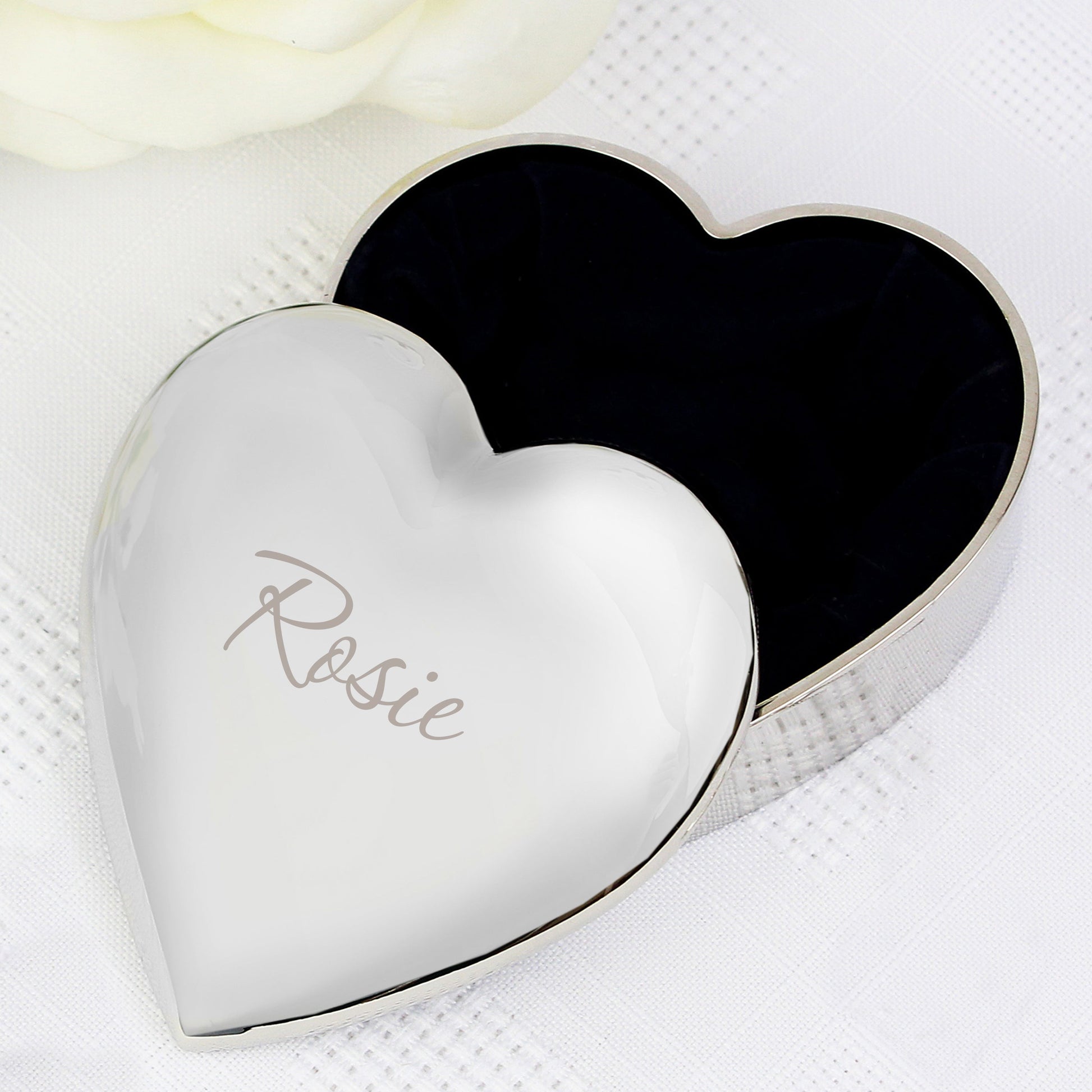 Personalised Name Only Heart Trinket Box Peach Bomb Fashion, Jewellery, Homeware & Gifts Trinket, Jewellery & Keepsake Boxes