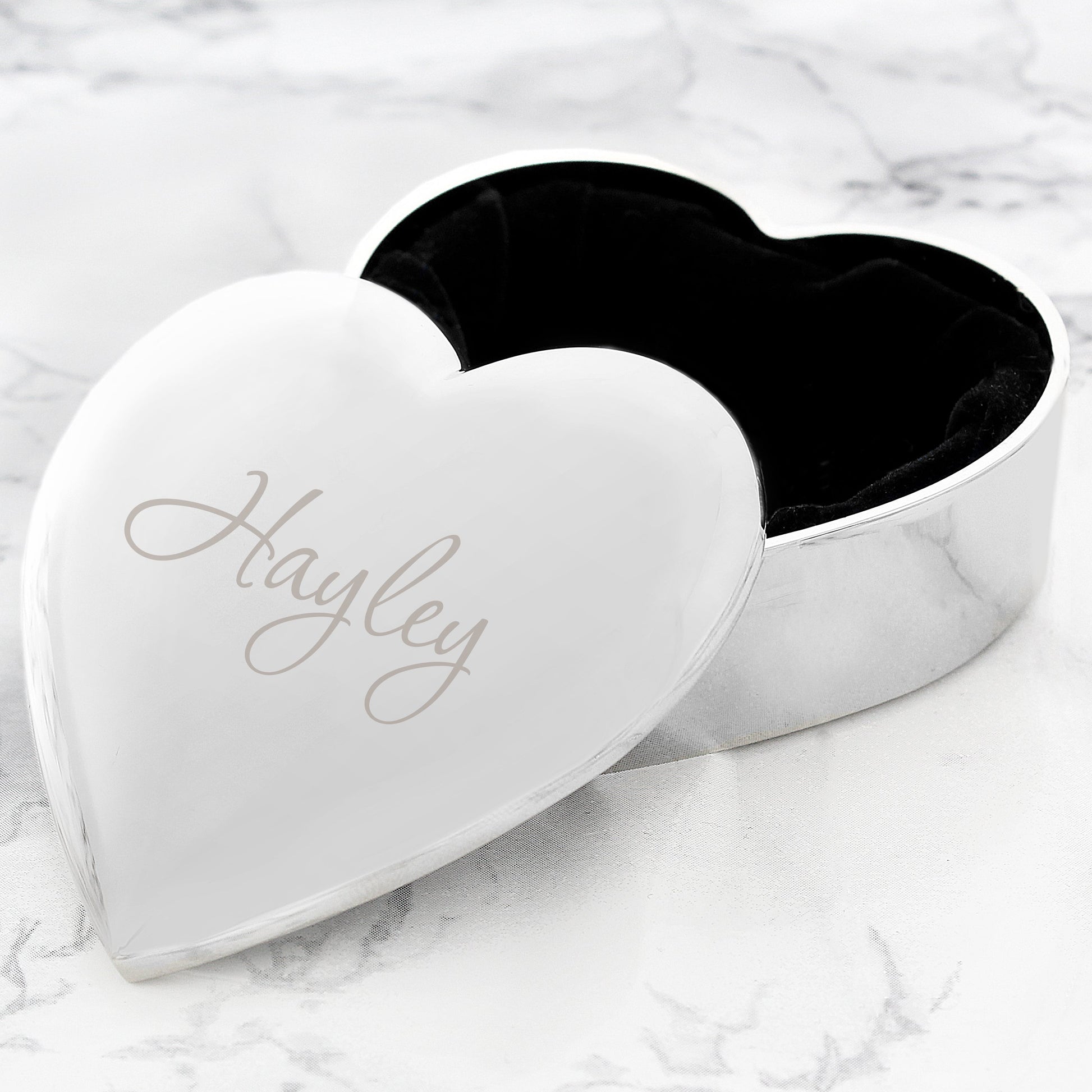 Personalised Name Only Heart Trinket Box Peach Bomb Fashion, Jewellery, Homeware & Gifts Trinket, Jewellery & Keepsake Boxes