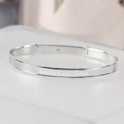 Personalised Sterling Silver Childs Expanding Diamante Star Bracelet Peach Bomb Fashion, Jewellery, Homeware & Gifts Jewellery