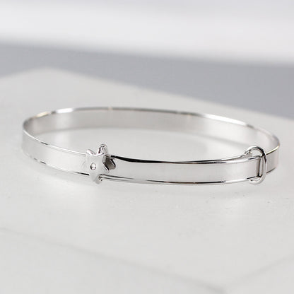 Personalised Sterling Silver Childs Expanding Diamante Star Bracelet Peach Bomb Fashion, Jewellery, Homeware & Gifts Jewellery
