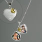 Personalised Sterling Silver Heart Locket Necklace for her Christmas birthday anniversary with Diamond and 9ct Gold Charm 