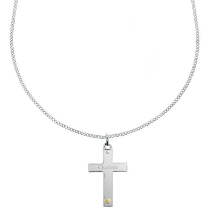 cross necklace crucifix personalised gold silver heart gift for her him religious sterling 925 birthday christmas daughter mother grandmother granny auntie sister girlfriend wife communion 