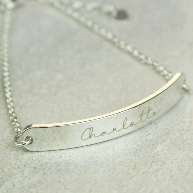 peach bomb womens silver bracelet personalised gift for her birthday mothers day valentines anniversary 18th 21st 30th 40th 50t 