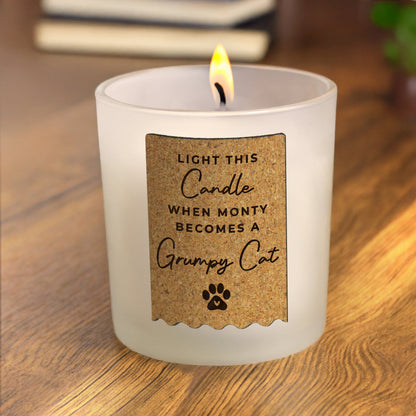 Personalised Paw Print Cork Label Candle Jar Peach Bomb Fashion, Jewellery, Homeware & Gifts Candles & Reed Diffusers