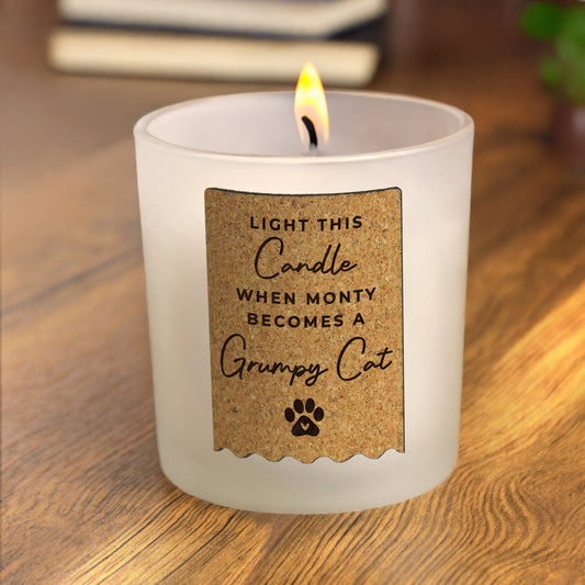 Personalised Paw Print Cork Label Candle Jar Peach Bomb Fashion, Jewellery, Homeware & Gifts Candles & Reed Diffusers