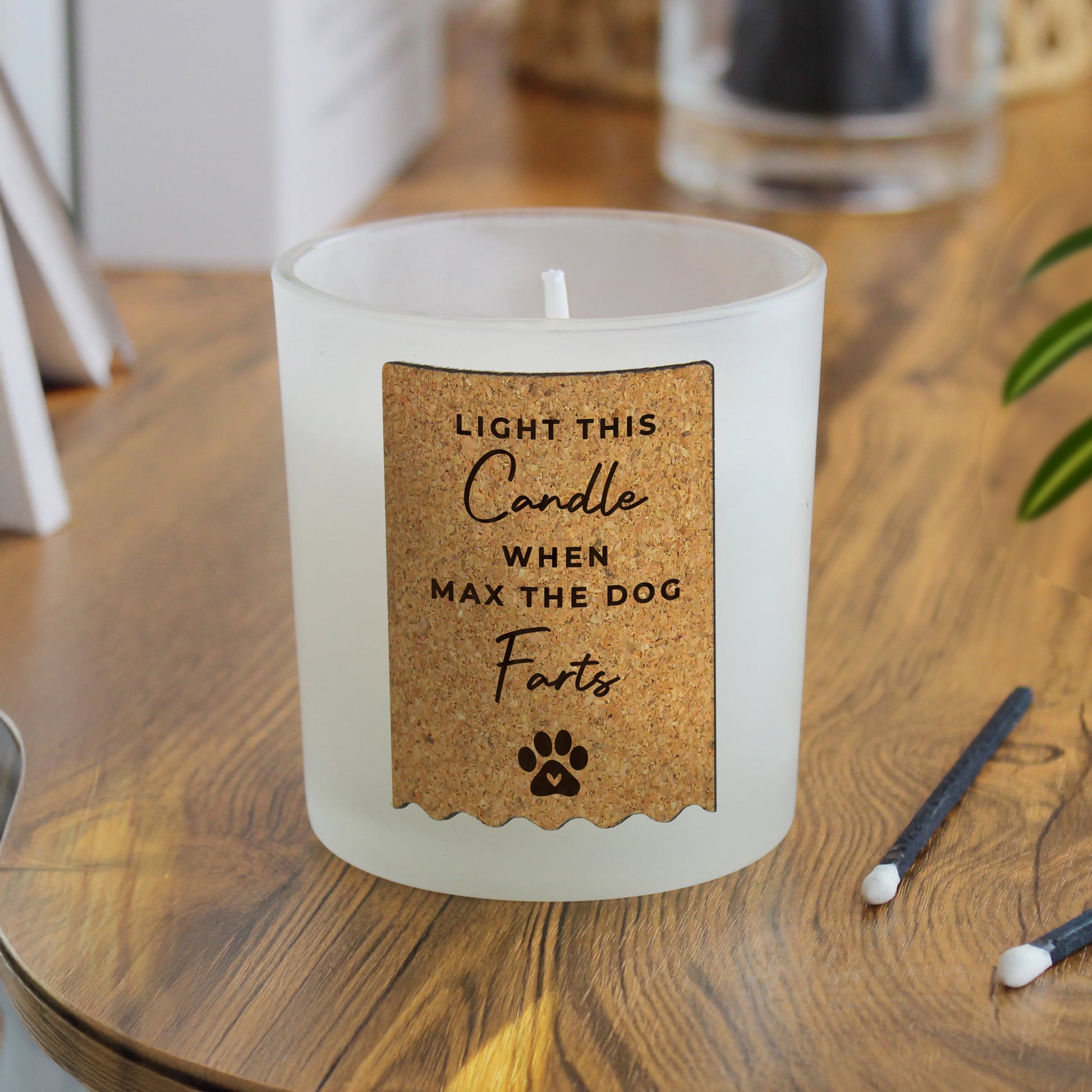Personalised Paw Print Cork Label Candle Jar Peach Bomb Fashion, Jewellery, Homeware & Gifts Candles & Reed Diffusers