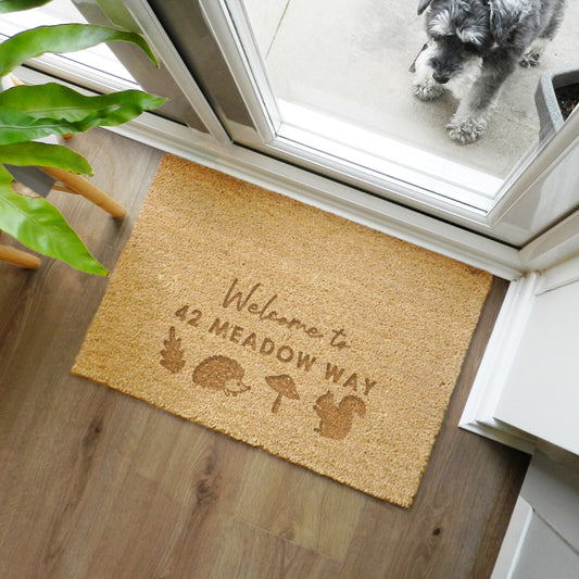 Personalised Pumpkin Rectangle Doormat Peach Bomb Fashion, Jewellery, Homeware & Gifts Doormats