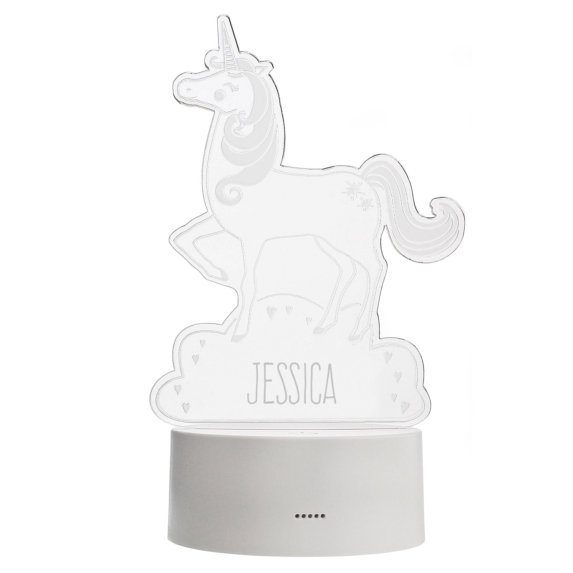 Personalised Unicorn LED Colour Changing Night Light Peach Bomb Fashion, Jewellery, Homeware & Gifts LED Lights, Candles & Decorations