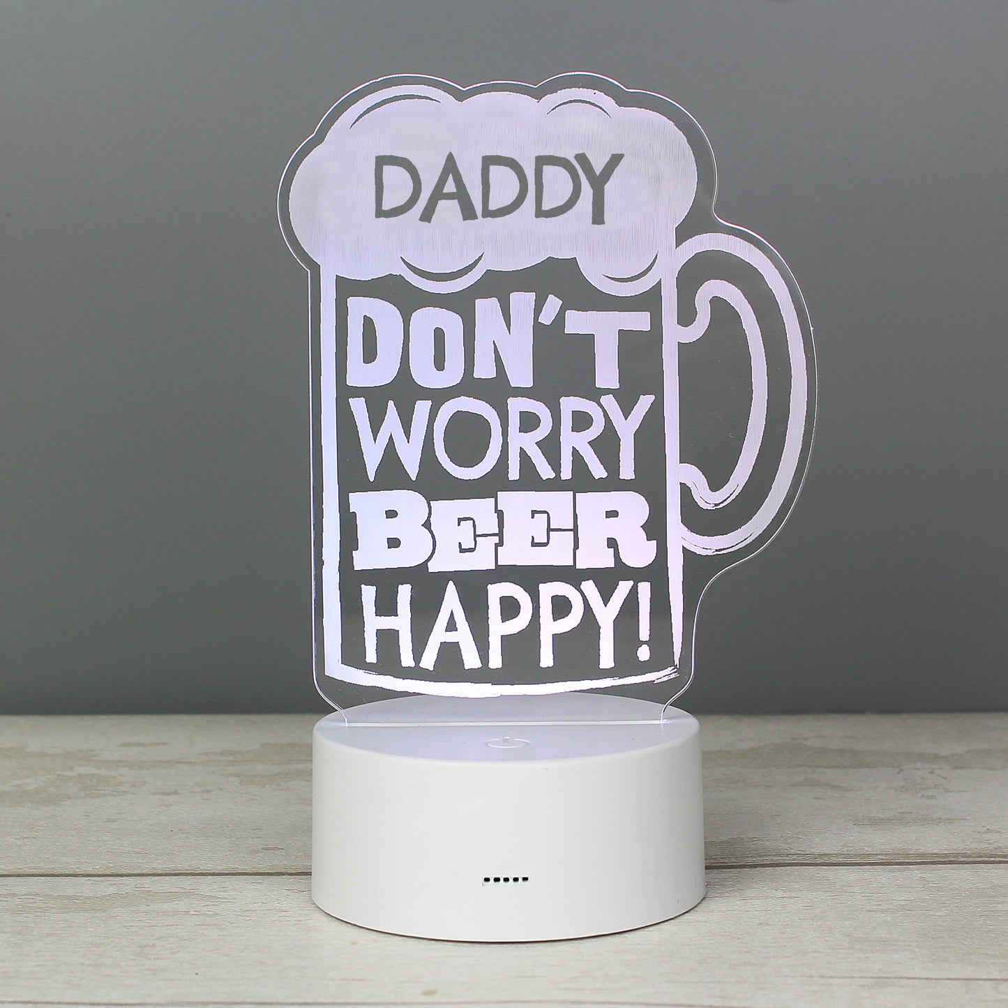 Personalised ""Beer Happy""  LED Colour Changing Light Peach Bomb Fashion, Jewellery, Homeware & Gifts LED Lights, Candles & Decorations
